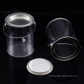 Disposable tin lids and clear PET/PVC plastic cylinder with hand for gifts/candy/food